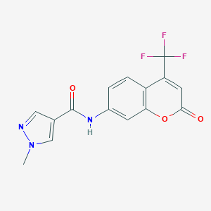 molecular formula C15H10F3N3O3 B279612 1-methyl-N-[2-oxo-4-(trifluoromethyl)-2H-chromen-7-yl]-1H-pyrazole-4-carboxamide 