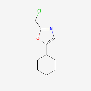 molecular formula C10H14ClNO B2796123 2-(Chloromethyl)-5-cyclohexyl-1,3-oxazole CAS No. 1484430-27-4