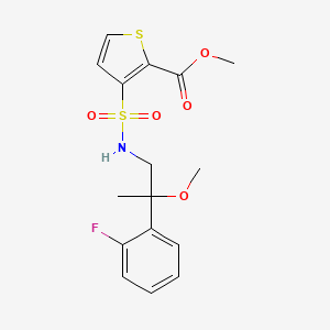 molecular formula C16H18FNO5S2 B2796130 methyl 3-(N-(2-(2-fluorophenyl)-2-methoxypropyl)sulfamoyl)thiophene-2-carboxylate CAS No. 1797339-36-6