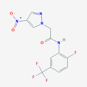 molecular formula C12H8F4N4O3 B279614 N-[2-fluoro-5-(trifluoromethyl)phenyl]-2-(4-nitro-1H-pyrazol-1-yl)acetamide 