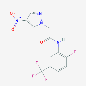 N-[2-fluoro-5-(trifluoromethyl)phenyl]-2-(4-nitro-1H-pyrazol-1-yl)acetamide