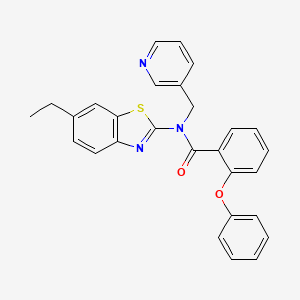 molecular formula C28H23N3O2S B2796140 N-(6-乙基苯并[d]噻唑-2-基)-2-苯氧基-N-(吡啶-3-基甲基)苯甲酰胺 CAS No. 922827-75-6