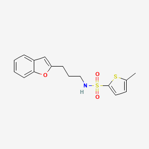 molecular formula C16H17NO3S2 B2796143 N-(3-(苯并呋喃-2-基)丙基)-5-甲基噻吩-2-磺酰胺 CAS No. 2034558-65-9