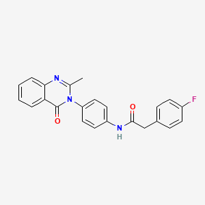 2-(4-fluorophenyl)-N-[4-(2-methyl-4-oxoquinazolin-3-yl)phenyl]acetamide
