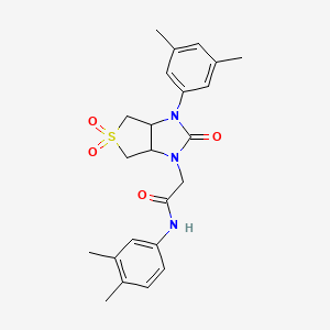 molecular formula C23H27N3O4S B2796156 N-(3,4-dimethylphenyl)-2-[3-(3,5-dimethylphenyl)-5,5-dioxido-2-oxohexahydro-1H-thieno[3,4-d]imidazol-1-yl]acetamide CAS No. 894924-51-7