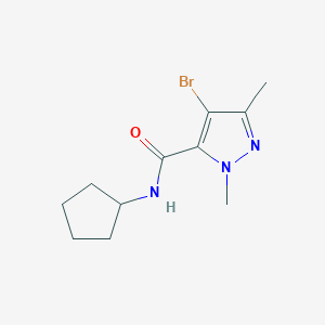 molecular formula C11H16BrN3O B279616 4-bromo-N-cyclopentyl-1,3-dimethyl-1H-pyrazole-5-carboxamide 