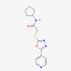 N-cyclopentyl-2-[(5-pyridin-4-yl-1,3,4-oxadiazol-2-yl)sulfanyl]acetamide