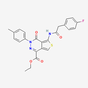 Ethyl 5-[[2-(4-fluorophenyl)acetyl]amino]-3-(4-methylphenyl)-4-oxothieno[3,4-d]pyridazine-1-carboxylate