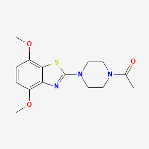 molecular formula C15H19N3O3S B2796183 1-(4-(4,7-Dimethoxybenzo[d]thiazol-2-yl)piperazin-1-yl)ethanone CAS No. 897485-36-8