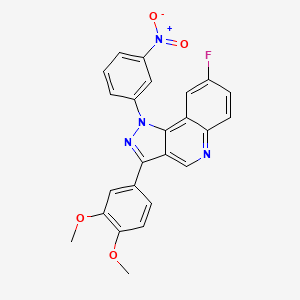 molecular formula C24H17FN4O4 B2796185 3-(3,4-二甲氧基苯基)-8-氟-1-(3-硝基苯基)-1H-吡唑并[4,3-c]喹啉 CAS No. 1251709-12-2