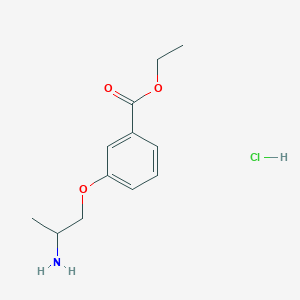 molecular formula C12H18ClNO3 B2796188 Ethyl 3-(2-aminopropoxy)benzoate;hydrochloride CAS No. 2413904-20-6