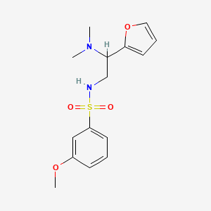 molecular formula C15H20N2O4S B2796190 N-(2-(二甲基氨基)-2-(呋喃-2-基)乙基)-3-甲氧基苯基磺酰胺 CAS No. 920260-64-6