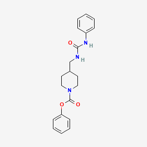molecular formula C20H23N3O3 B2796201 苯甲酸-4-((3-苯基脲基)甲基)哌嗪-1-羧酸酯 CAS No. 1235341-63-5