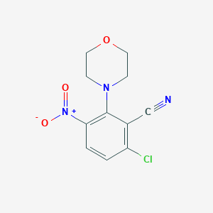 molecular formula C11H10ClN3O3 B2796206 6-Chloro-2-morpholino-3-nitrobenzonitrile CAS No. 647824-61-1