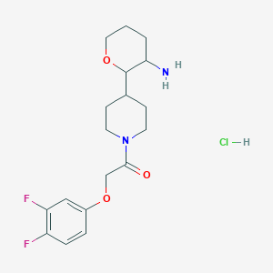 1-[4-(3-Aminooxan-2-yl)piperidin-1-yl]-2-(3,4-difluorophenoxy)ethanone;hydrochloride