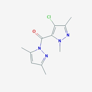 molecular formula C11H13ClN4O B279621 (4-chloro-1,3-dimethyl-1H-pyrazol-5-yl)(3,5-dimethyl-1H-pyrazol-1-yl)methanone 