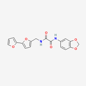 molecular formula C18H14N2O6 B2796217 N'-(2H-1,3-benzodioxol-5-yl)-N-({[2,2'-bifuran]-5-yl}methyl)ethanediamide CAS No. 2097915-80-3