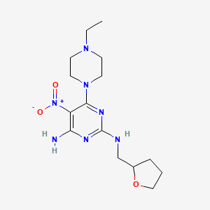 molecular formula C15H25N7O3 B2796227 [4-氨基-6-(4-乙基哌嗪基)-5-硝基嘧啶-2-基](氧杂杂环戊-2-基甲基)胺 CAS No. 578003-84-6