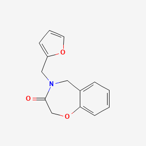 molecular formula C14H13NO3 B2796237 4-(2-furylmethyl)-4,5-dihydro-1,4-benzoxazepin-3(2H)-one CAS No. 1326942-22-6