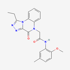 molecular formula C21H21N5O3 B2796238 2-(1-乙基-4-氧代[1,2,4]三唑并[4,3-a]喹啉-5(4H)-基)-N-(2-甲氧基-5-甲基苯基)乙酰胺 CAS No. 1260933-24-1