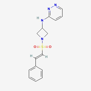 molecular formula C15H16N4O2S B2796241 N-{1-[(E)-2-phenylethenesulfonyl]azetidin-3-yl}pyridazin-3-amine CAS No. 2097939-79-0