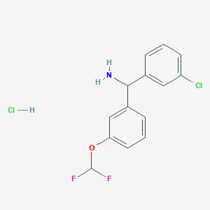 molecular formula C14H13Cl2F2NO B2796243 (3-Chlorophenyl)[3-(difluoromethoxy)phenyl]methanamine hydrochloride CAS No. 2241141-85-3