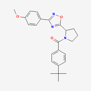 molecular formula C24H27N3O3 B2796247 5-[1-(4-Tert-butylbenzoyl)pyrrolidin-2-yl]-3-(4-methoxyphenyl)-1,2,4-oxadiazole CAS No. 858885-77-5