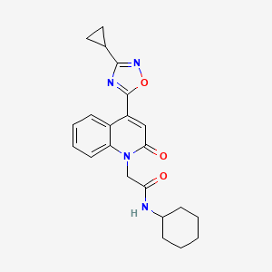 N-cyclohexyl-2-(4-(3-cyclopropyl-1,2,4-oxadiazol-5-yl)-2-oxoquinolin-1(2H)-yl)acetamide