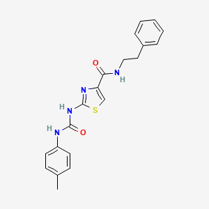 molecular formula C20H20N4O2S B2796255 N-phenethyl-2-(3-(p-tolyl)ureido)thiazole-4-carboxamide CAS No. 941927-09-9