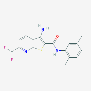molecular formula C18H17F2N3OS B279626 3-amino-6-(difluoromethyl)-N-(2,5-dimethylphenyl)-4-methylthieno[2,3-b]pyridine-2-carboxamide 