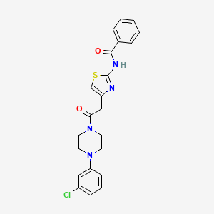 molecular formula C22H21ClN4O2S B2796262 N-(4-(2-(4-(3-chlorophenyl)piperazin-1-yl)-2-oxoethyl)thiazol-2-yl)benzamide CAS No. 941984-74-3