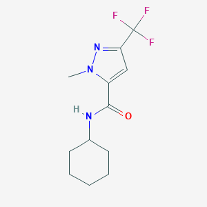 molecular formula C12H16F3N3O B279627 N-cyclohexyl-1-methyl-3-(trifluoromethyl)-1H-pyrazole-5-carboxamide 