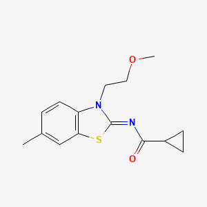 N-[3-(2-methoxyethyl)-6-methyl-1,3-benzothiazol-2-ylidene]cyclopropanecarboxamide