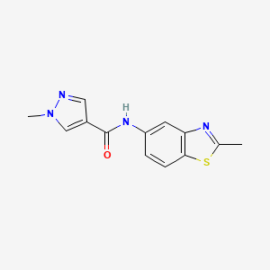 molecular formula C13H12N4OS B2796274 1-methyl-N-(2-methyl-1,3-benzothiazol-5-yl)-1H-pyrazole-4-carboxamide CAS No. 2319785-06-1
