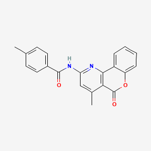 4-methyl-N-(4-methyl-5-oxo-5H-chromeno[4,3-b]pyridin-2-yl)benzamide