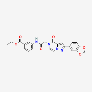 molecular formula C24H20N4O6 B2796285 ethyl 3-({[2-(1,3-benzodioxol-5-yl)-4-oxopyrazolo[1,5-a]pyrazin-5(4H)-yl]acetyl}amino)benzoate CAS No. 1223835-82-2
