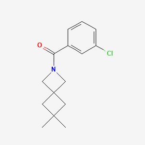molecular formula C15H18ClNO B2796287 (3-Chlorophenyl)-(6,6-dimethyl-2-azaspiro[3.3]heptan-2-yl)methanone CAS No. 2379977-96-3