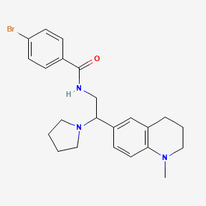 molecular formula C23H28BrN3O B2796294 4-bromo-N-(2-(1-methyl-1,2,3,4-tetrahydroquinolin-6-yl)-2-(pyrrolidin-1-yl)ethyl)benzamide CAS No. 921895-29-6