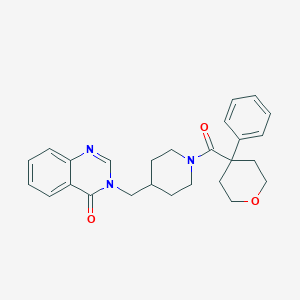 3-[[1-(4-Phenyloxane-4-carbonyl)piperidin-4-yl]methyl]quinazolin-4-one