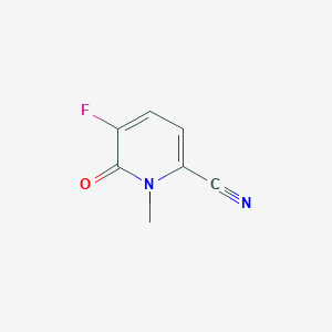 molecular formula C7H5FN2O B2796303 5-Fluoro-1-methyl-6-oxo-1,6-dihydropyridine-2-carbonitrile CAS No. 1887015-55-5