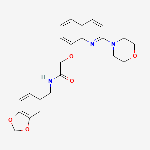 N-(benzo[d][1,3]dioxol-5-ylmethyl)-2-((2-morpholinoquinolin-8-yl)oxy)acetamide