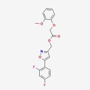 (5-(2,4-Difluorophenyl)isoxazol-3-yl)methyl 2-(2-methoxyphenoxy)acetate