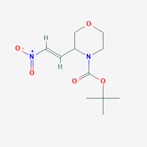 molecular formula C11H18N2O5 B2796307 叔丁基3-[(E)-2-硝基乙烯基]吗啉-4-甲酸酯 CAS No. 2229668-47-5