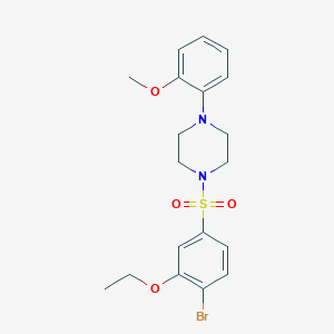 molecular formula C19H23BrN2O4S B2796308 1-(4-Bromo-3-ethoxyphenyl)sulfonyl-4-(2-methoxyphenyl)piperazine CAS No. 2361729-05-5