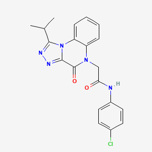 molecular formula C20H18ClN5O2 B2796321 N-(4-chlorophenyl)-2-[4-oxo-1-(propan-2-yl)[1,2,4]triazolo[4,3-a]quinoxalin-5(4H)-yl]acetamide CAS No. 1261010-47-2