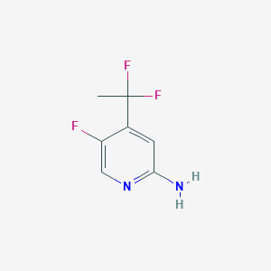 molecular formula C7H7F3N2 B2796323 4-(1,1-二氟乙基)-5-氟吡啶-2-胺 CAS No. 2551114-73-7