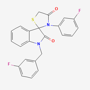 molecular formula C23H16F2N2O2S B2796324 3'-(3-Fluorophenyl)-1-[(3-fluorophenyl)methyl]-1,2-dihydrospiro[indole-3,2'-[1,3]thiazolidine]-2,4'-dione CAS No. 894539-02-7