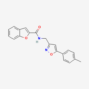 molecular formula C20H16N2O3 B2796326 N-((5-(对甲苯基)异噁唑-3-基)甲基)苯并呋喃-2-甲酰胺 CAS No. 946340-73-4
