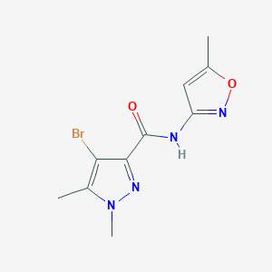 molecular formula C10H11BrN4O2 B279633 4-bromo-1,5-dimethyl-N-(5-methyl-3-isoxazolyl)-1H-pyrazole-3-carboxamide 