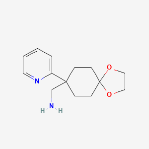 molecular formula C14H20N2O2 B2796334 (8-吡啶-2-基-1,4-二氧杂螺[4.5]癸烷-8-基)甲胺 CAS No. 2344677-50-3